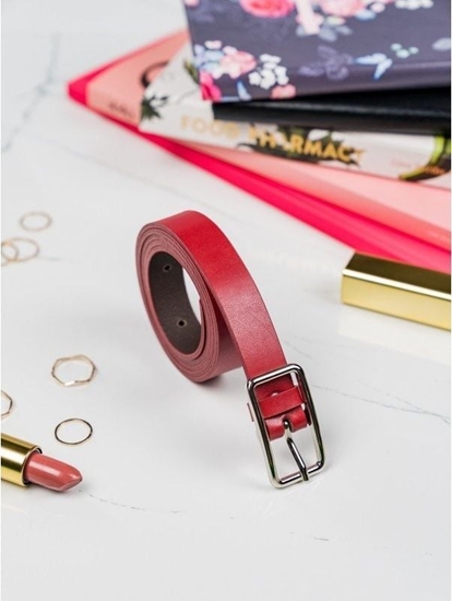 Picture of Wski pasek damski z klasyczn, metalow sprzczk w srebrnym kolorze Nie dotyczy