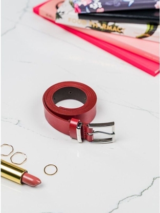 Picture of Wski pasek ze skóry naturalnej z kwadratow sprzczk w srebrnym kolorze Nie dotyczy