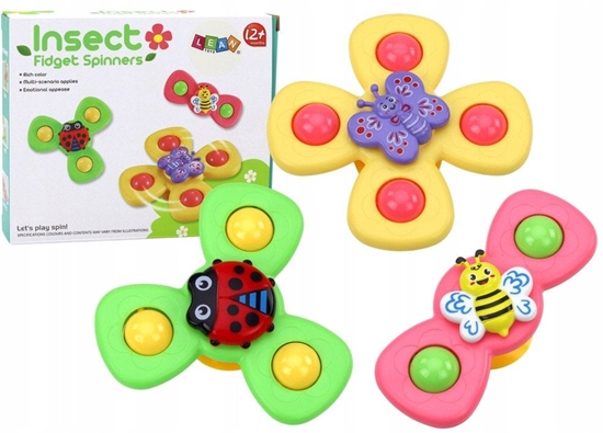Picture of Zabawka Sensoryczna 3 Spinnery Pszczóka Biedronka Motylek Przyssawki