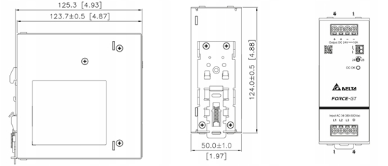 Изображение ZASILACZ IMPULSOWY DRF-24V240W3GBA FORCE-GT (3 FAZY) Delta Electronics