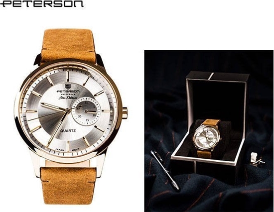 Picture of Zegarek Peterson Analogowy zegarek mski na skórzanym pasku  Peterson NoSize