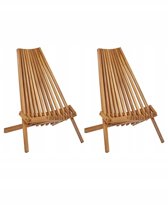 Picture of Zestaw 2 krzese ogrodowych BELLANO Drewno akacjowe Brzowy