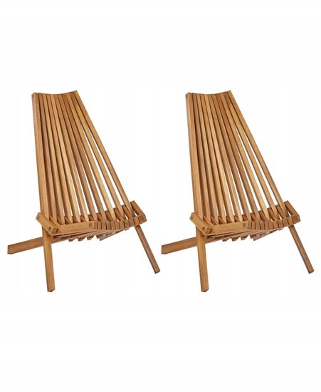 Picture of Zestaw 2 krzese ogrodowych BELLANO Drewno akacjowe Brzowy