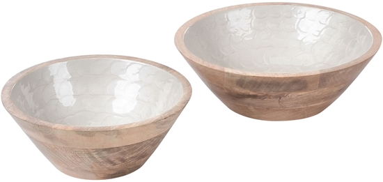 Picture of Zestaw 2 mis dekoracyjnych ARISH Drewno mango Brzowy/ biay