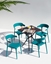 Изображение Zestaw 4 krzese ogrodowych GUBBIO Lazurowy