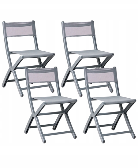 Изображение Zestaw 4 krzese ogrodowych TALCA Ciemnoszary