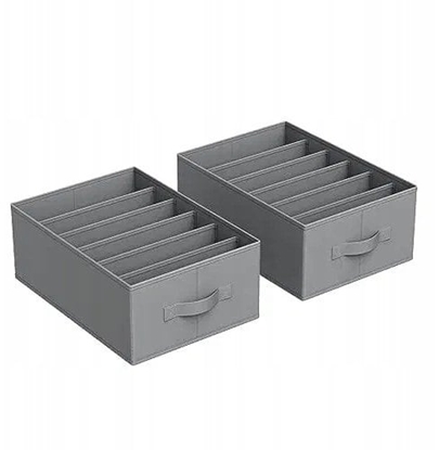 Изображение Zestaw 4 organizerów do szuflad, 6-przedziaowych organizerów do szaf, skadanych organizerów na ubrania, 42 x 30 x 17 cm, do sp