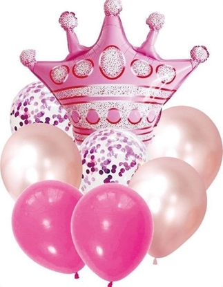 Attēls no Zestaw balonów Korona róowe zoto 9el