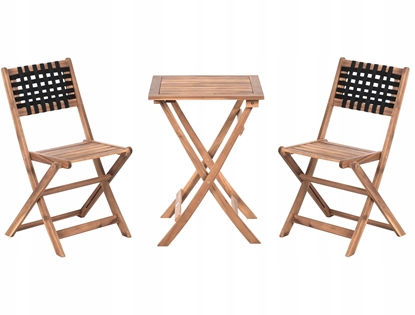 Picture of Zestaw mebli balkonowych CONIOLO Drewno akacjowe Brzowy/ czarny