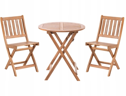 Picture of Zestaw mebli balkonowych Skadane FEBBIO Certyfikowane drewno akacjowe Brzowy