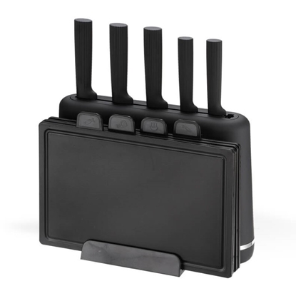 Attēls no Zestaw noży + desek na podstawce MR-1412-BLACK 