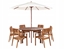 Picture of Zestaw ogrodowy dla 6 osób AGELLO z parasolem (12 opcji do wyboru) Drewno akacjowe Brzowy