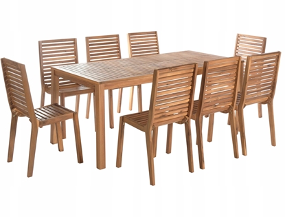 Picture of Zestaw ogrodowy dla 8 osób OMBRIANO Certyfikowane drewno akacjowe Jasnobrzowy