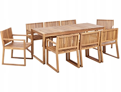 Picture of Zestaw ogrodowy dla 8 osób SASSARI II Certyfikowane drewno akacjowe Jasnobrzowy