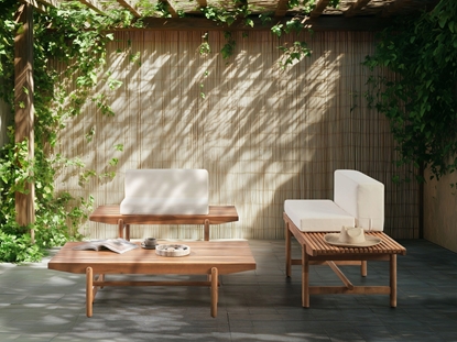 Изображение Zestaw ogrodowy ze stolikiem dla 2 osób GIAVENO Drewno akacjowe Zamana biel