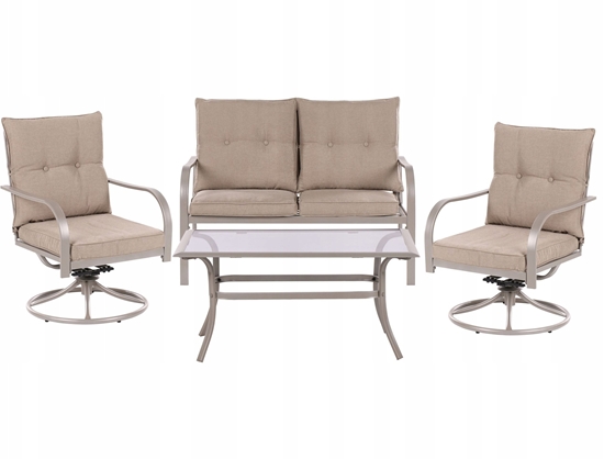 Picture of Zestaw ogrodowy ze stolikiem dla 4 osób MESTRINO Metal Beowy