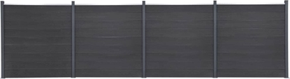 Picture of Zestaw paneli ogrodzeniowych, szary, 699x186 cm, WPC