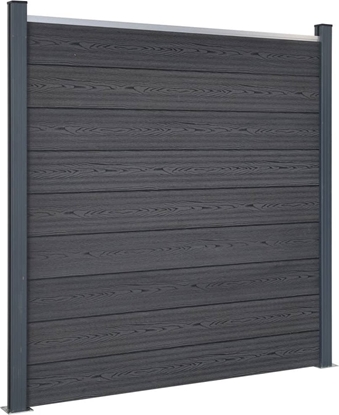 Picture of Zestaw paneli ogrodzeniowych, szary, 872x186 cm, WPC