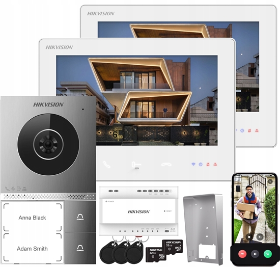 Picture of Zestaw wideodomofonowy Hikvision 2-wire DS-KIS705EY/2Monitors