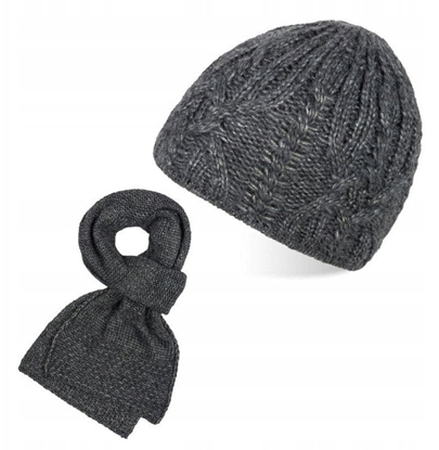 Picture of Zestaw zimowy ZZ-13-GR czapka A-03 szalik D-03