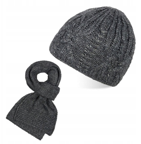 Picture of Zestaw zimowy ZZ-13-GR czapka A-03 szalik D-03