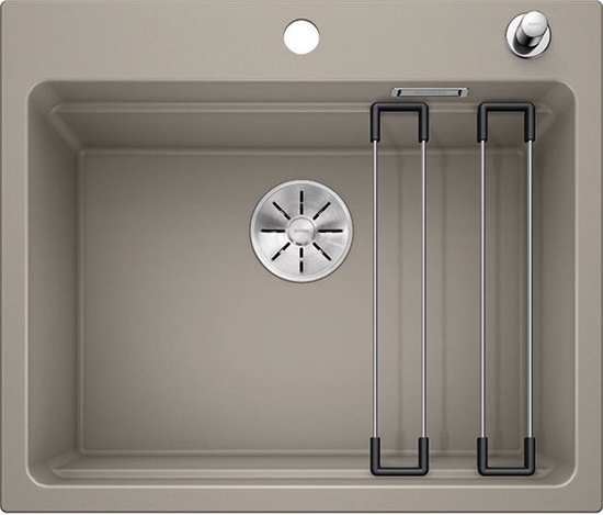 Изображение Zlewozmywak Blanco Etagon 6 Silgranit tartufo z korkiem automatycznym InFino, szyny (524536)