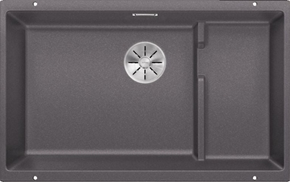 Изображение Zlewozmywak Blanco Subline 700-U Level Silgranit szaro skay z korkiem InFino, koszyk stalowy (523453)