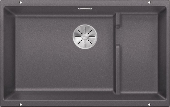 Изображение Zlewozmywak Blanco Subline 700-U Level Silgranit szaro skay z korkiem InFino, koszyk stalowy (523453)