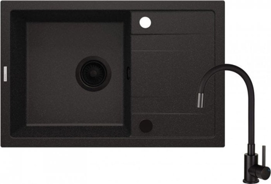 Picture of Zlewozmywak granitowy z bateri 1-komorowy z ociekaczem