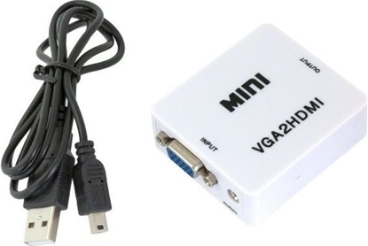 Attēls no Adapter AV Apte HDMI - D-Sub (VGA) + Jack 3.5mm biay