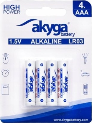 Изображение Akyga Bateria alkaliczna Akyga AAA LR03 Zn-MnO2, 1.5V/1300mAh 4szt/blister