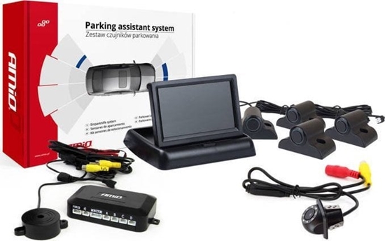 Picture of AMiO Zestaw czujników parkowania tft02 4,3" z kamer hd-305-led 4 sensory czarne truck