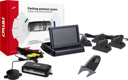 Picture of AMiO Zestaw czujników parkowania tft02 4,3" z kamer hd-502-ir 4 sensory czarne truck