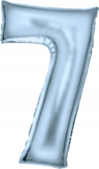 Изображение AMSCAN Balon foliowy cyfra 7 satynowy pastelowy niebieski 86cm spakowany 9917339