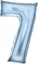 Attēls no AMSCAN Balon foliowy cyfra 7 satynowy pastelowy niebieski 86cm spakowany 9917339