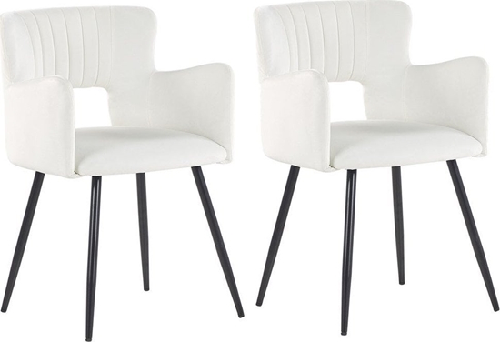 Picture of Beliani 2 krzesa do jadalni welurowe biae SANILAC