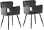 Attēls no Beliani 2 krzesa do jadalni welurowe ciemnoszare SANILAC