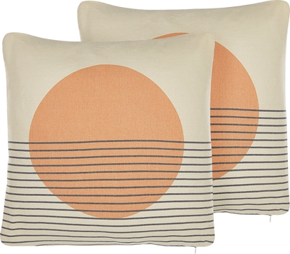 Attēls no Beliani 2 poduszki dekoracyjne geometryczny wzór 45 x 45 cm wielokolorowe MOONFLOWER!