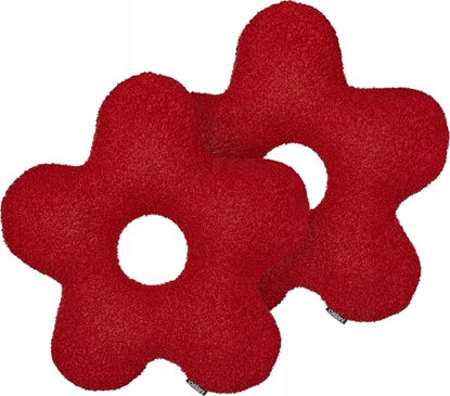 Attēls no Beliani 2 poduszki dekoracyjne teddy 40 x 40 cm czerwone CAMPONULA