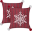 Attēls no Beliani 2 poduszki dekoracyjne w krat 45 x 45 cm czerwone LONICERA