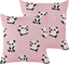 Изображение Beliani 2 poduszki dla dzieci baweniane w pandy 45 x 45 cm róowe TALOKAN