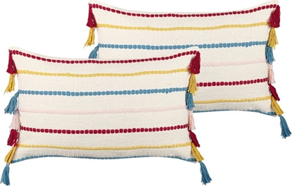 Picture of Beliani 2 poduszki w paski z frdzlami 40 x 60 cm wielokolorowa AGAVE