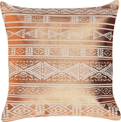 Attēls no Beliani Baweniana Poduszka Dekoracyjna W Geometryczny Wzór 50 X 50 Cm Miedziana Oujda!