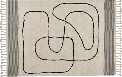Attēls no Beliani Dywan baweniany 140 x 200 cm beowo-czarny DOKUZ!