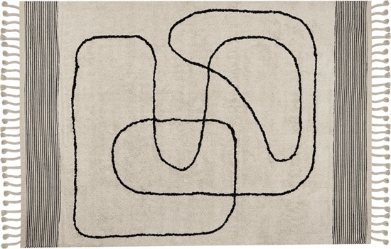 Picture of Beliani Dywan baweniany 140 x 200 cm beowo-czarny DOKUZ!