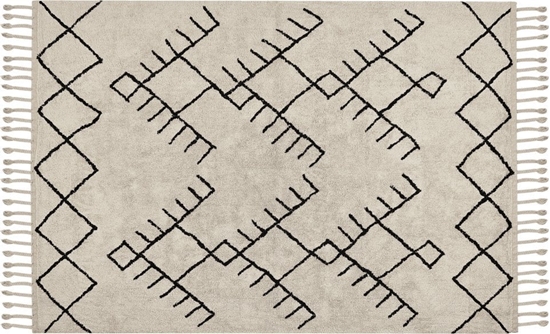 Picture of Beliani Dywan baweniany 140 x 200 cm beowo-czarny ERLER!