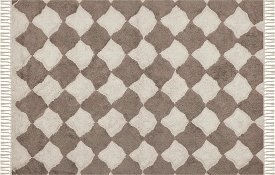 Picture of Beliani Dywan baweniany 140 x 200 cm brzowy z beowym SINOP!