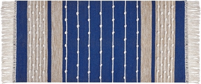 Attēls no Beliani Dywan baweniany 80 x 150 cm niebieski z beowym KONDHALI