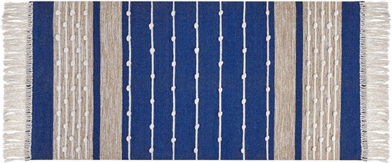 Picture of Beliani Dywan baweniany 80 x 150 cm niebieski z beowym KONDHALI