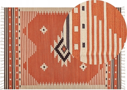 Attēls no Beliani Dywan baweniany kilim 160 x 230 cm pomaraczowy GAVAR